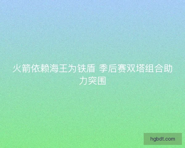 火箭依赖海王为铁盾 季后赛双塔组合助力突围