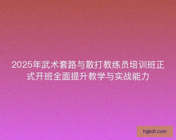 2025年武术套路与散打教练员培训班正式开班全面提升教学与实战能力